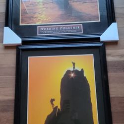 2 Framed in Wood and Glass Inspirational Wall Art Pieces, Wall Decor, Home Decor, Office Decor