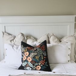 Custom Solid Wood Queen Headboard – Farmhouse Style White