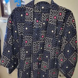 Navy Blue Male Kimono 