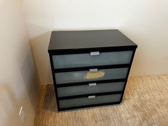 Ikea Brimnes 4 Drawer Dresser Frosted Glass Dark Brown Matching Glass Topper $250