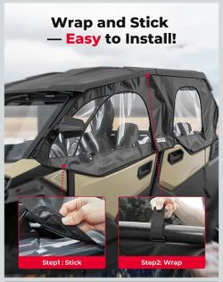Kemimoto Soft Upper Door Cab Enclosure Set Polaris RZR XP 4 1000 3615T 2014-2023