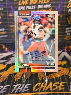 Bo Nix 2026 Topps Flagship Football Auto #58 Denver Broncos QB Autograph