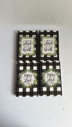 4 Spiral notebook from HobyLobby with inspirational scripture notes