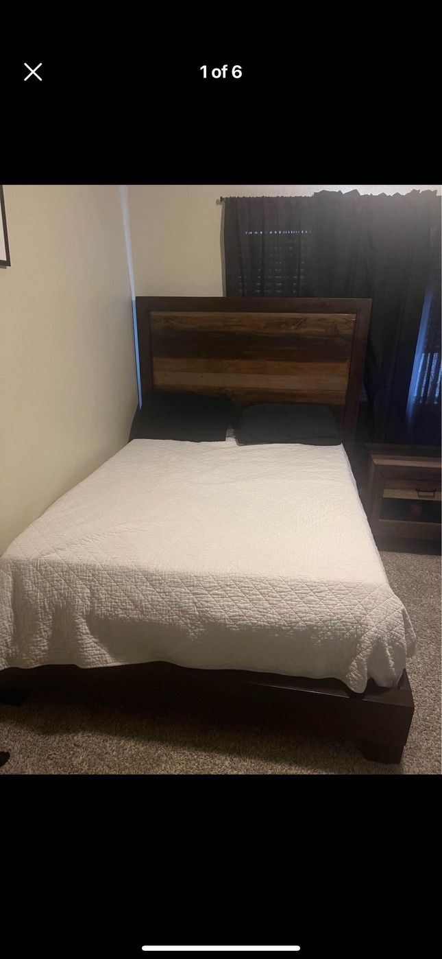Queen Bed Frame And Side Tables , Mattress Included 
