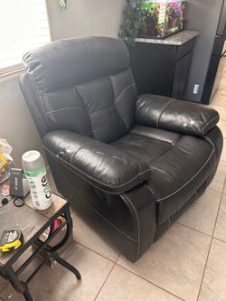 Leather Reclining couch with drop down , reclining rocking recliner