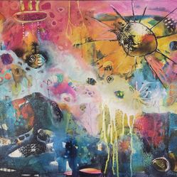 Tracy Verdugo Framed Painting 30"x24" Acrylic On Canvas