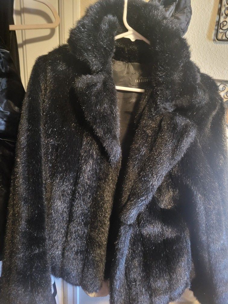 Black Faux Fur Coat