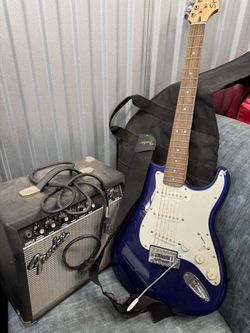 Squier Stratocaster Guitar with Fender Amp Bundle