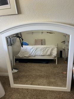 White framed mirror 
