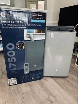 GE Portable Air Conditioner 3-in-1 Cools 300 Sq. Ft. with Dehumidifier and Remote
