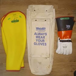 Honeywell/ Safety Test High Voltage Linesman Gloves And Sleeves With Case