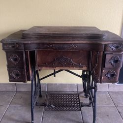 Antique Sewing Machine Cabinet With 6 Drawers  (OBO)