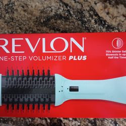 Revlon One Step Volumizer Plus Hair Dryer and Hot Air Brush, Ice Blue