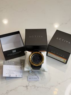 NEW Activa Men’s Digital Sport Watch – Black & Gold – Box & Papers