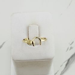 10k gold ring horseshoe ❤️ Yellow gold ❤️ Size 7 ❤️ New Jewelry  ❤️ Anillo de herradura En Oro 