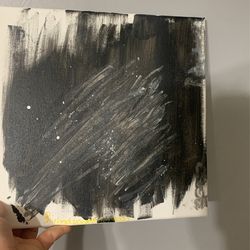 Painting Canvas Black Stars