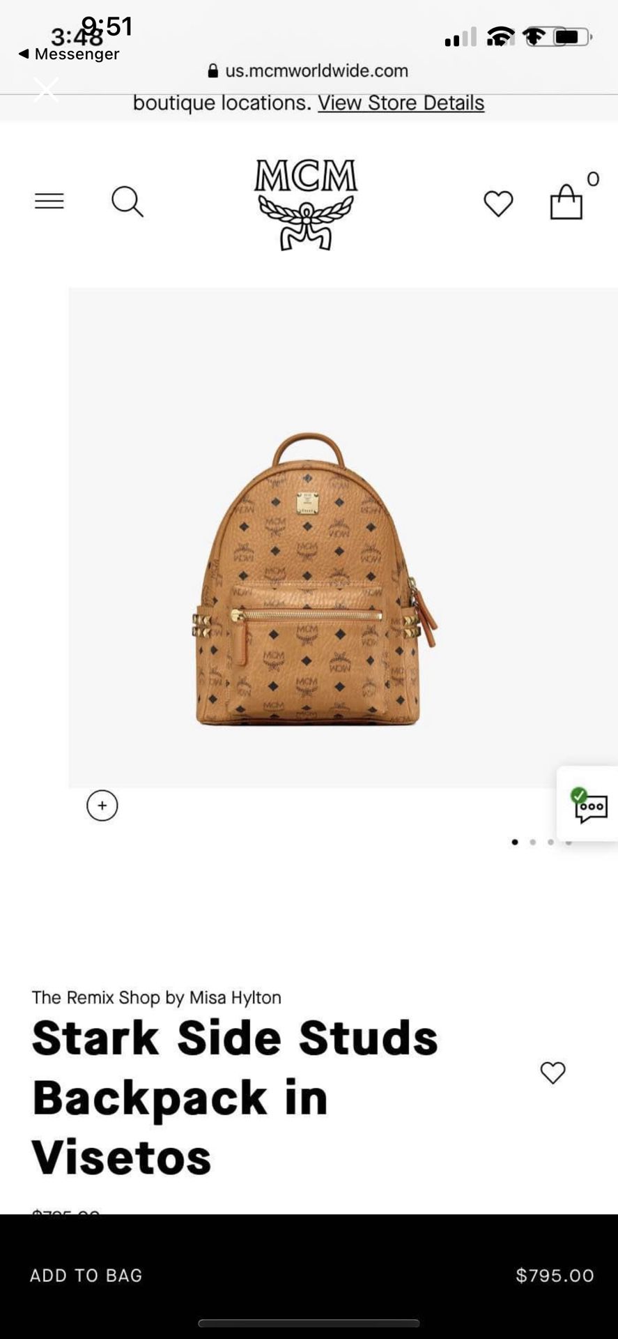 Authentic MCM Backpack Mini