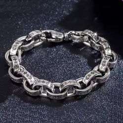 Chrome Silver Cross/Hearts/Star Men Chain Bracelet Trapstar G Streetwear mm6 CH Hoop 