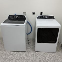 GE Profile White Laundry Pair