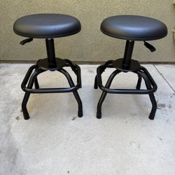 2 Bar Stools - 22” To 26” Tall Adjustable 