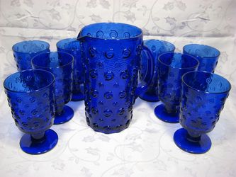 Mid Century Glasses: PITCHER & GOBLET Ice Tea Lemonade Set
