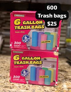 Medium 6 Gallon Trash Bags Unscented, 600 Trash Bags