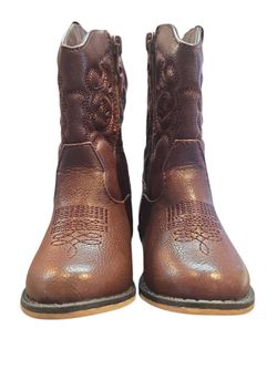 Cowboy boots, Toddler size 5, Brown with zipper