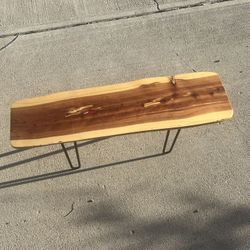 Epoxy Red Resin Live Edge Wood Table