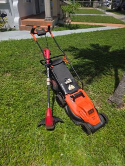 Black+Decker corded electric lawn mower+ electric string trimmer