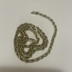 14k Gold Rope Chain Necklace - 4mm - 20 Inch - 24.7 Grams