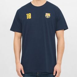 Fc Barcelona Barça 10 Official Navy Blue Men’s T-shirt NEW Size Small