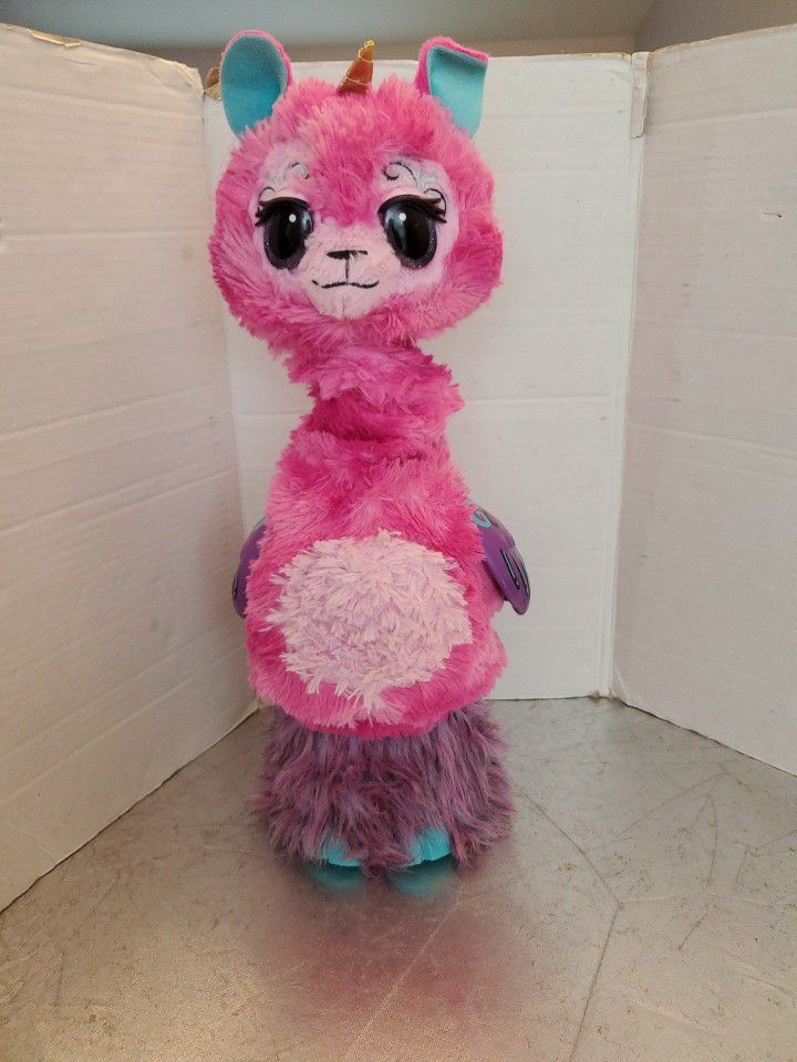 Hatchimals WOW Llalacorn Interactive Pink Llama toy Grows to 32" tall