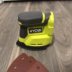 RYOBI ONE+ 18V Cordless Corner Cat Finish Sander (Tool Only) with 9-Piece 5-1/2 in. Corner Cat Sand Paper Assortment
