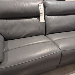 NEW Leather Reclining Loveseat 
