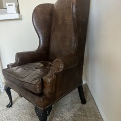 Vintage Leather Wing Chair 500$ 50 Inchs Tall