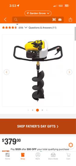 Champion Power Equipment 53cc 4-Cycle Gas Powered 1-Man Earth Auger with 8 in. Bit