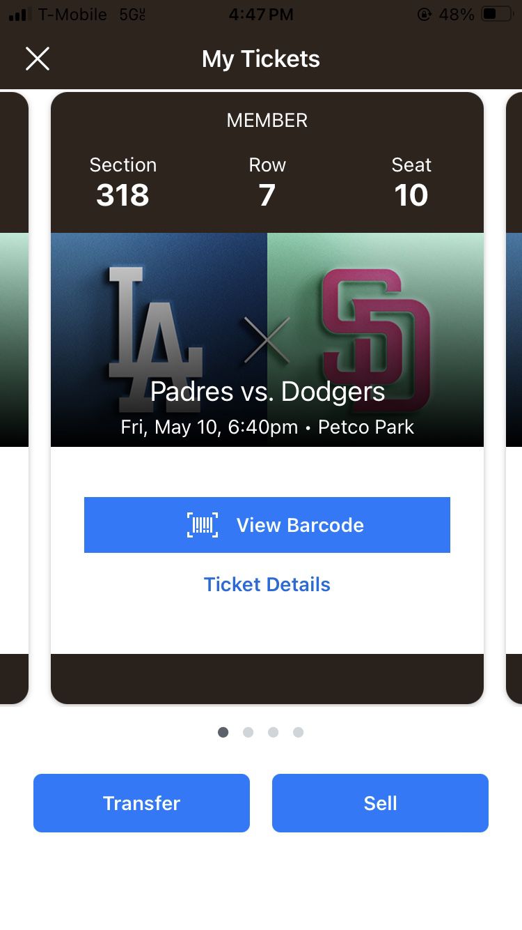 Padres Vs Dodgers Friday Night 6:40 PM