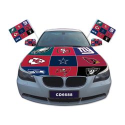 Pittsburgh Steelers car hood cover, and mirror said