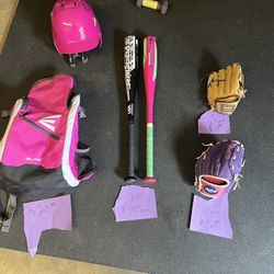 T Ball Bat And Gloves