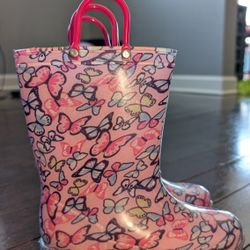 Kids Light Up Butterfly Rain Boots Size 12