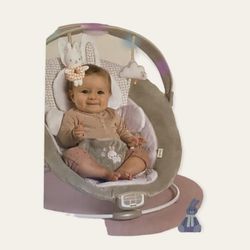 Ingenuity InLighten Baby Bouncer Seat with Light Up Toy Bar & Tummy Time Pillow (Unisex)