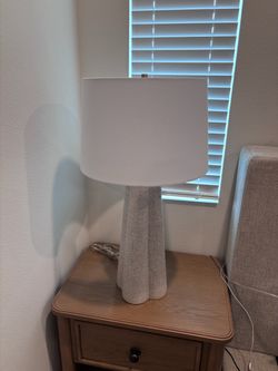 Table Lamp with Textured Base and Drum Shade