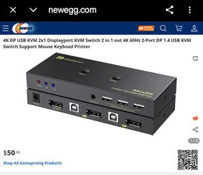 2-Port DisplayPort KVM Switch 4K