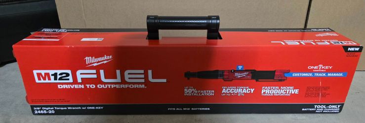 MILWAUKEEM12 FUEL ONE-KEY 12-Volt Lithium-Ion Brushless Cordless 3/8 in. Digital Torque Wrench (Tool-Only)