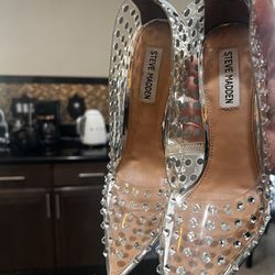 Women's Clear Shoes,  4inch  Stiletto Heel,  Crystal Rhinestones