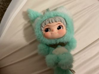 Mint Green Fluffy Plush Doll Figure