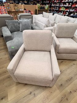 White Upholstered Barrel Accent Chair