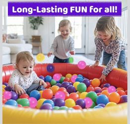 200 Pcs Pit Balls for Toddlers with Storage Bag-7 Bright Colors, Crush Proof, Great Play Toys