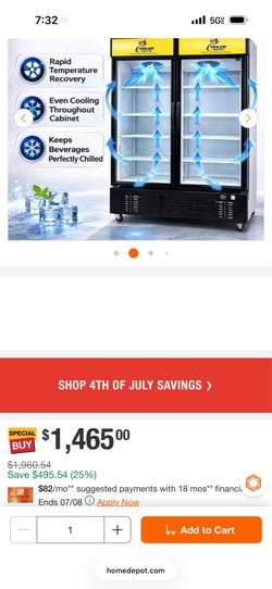 Cooler depot refrigerator