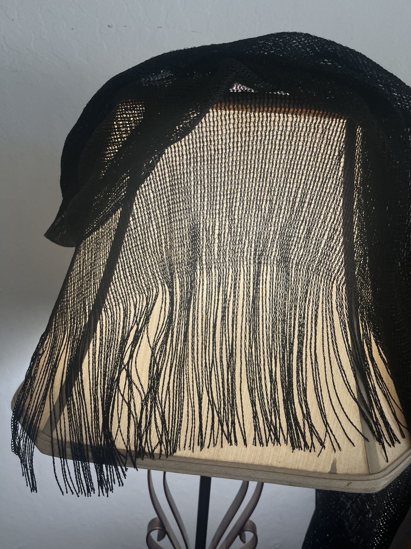 Black Fringe Scarf Shawl sparkly evening 68x18